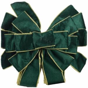 SANTA LILA Kokarda 32x130cm zielony velwet 144967812 - Ozdoby choinkowe