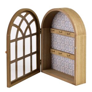 STACY Naturális fából készült kulcstartó láda, 28x21x6,5 cm