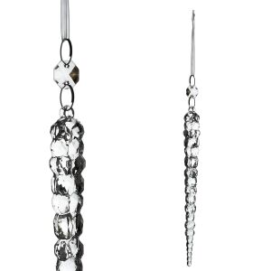 Santa Lila Átlátszó Jégcseppes Dísz 20 cm