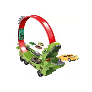 Dinoszaurusz alakú autókilövő 5darab kisautóval 44 cm