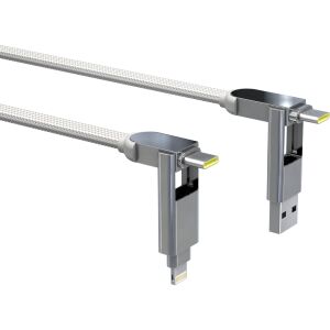 Rolling Square XLM02R inCharge XL USB-A/USB-C apa - USB-C/Lightning apa Adat és töltő kábel 2m - Fehér