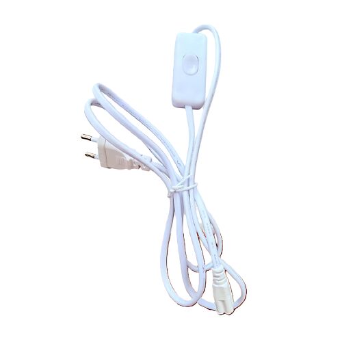 Fehér hálózati hosszabbító kábel kapcsolóval – 220V EU dugó, be-/kikapcsoló gombbal (BBD) 143140384