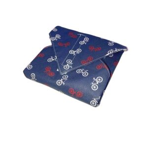 MK Bea Újraszalvéta – kék alapon piros és fehér biciklis mintával