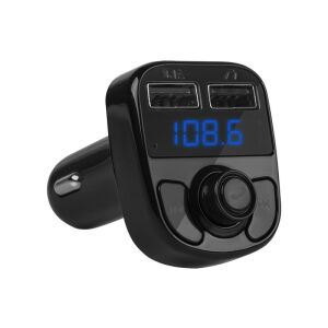 Szivargyújtós FM Transmitter – Bluetooth kapcsolat és MP3 lejátszás funkcióval, 2x USB (3,1A) porttal telefonok gyors töltéséhez. Praktikus autós kiegészítő zenehallgatáshoz és handsfree hívásokhoz 143143433 - Autóelektronika