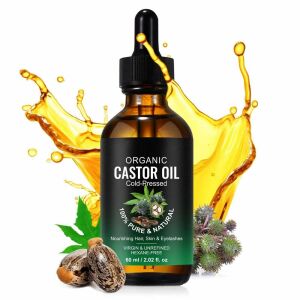 Ulei de Ricin 100% Pur, Fară Hexan, stimulează Creșterea Părului & Genelor, 60 ml 143145629 - Ulei de păr