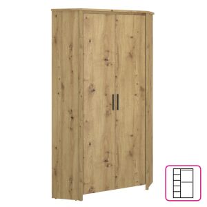 Sarokszekrény 2D, artisan tölgy, AIRON 143146423 - Hálószoba bútor