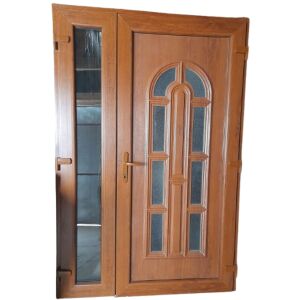 Odie – Aranytölgy – Műanyag bejárati ajtó – 138×208 – NYITHATÓ OLDALLAL - 143146737 - Építkezés & Felújítás