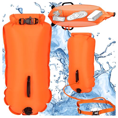 Felfújható biztonsági bója úszáshoz, 2 az 1-ben zsebbel, kajakhoz, SUP-hoz, nagy méretben 143157403