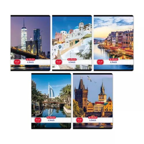 Caiet A5 cu model de oraș, pătrățele, 27-32 - diverse variante. 143166171