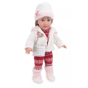 Eleonore 42cm divatbaba kötött ruhában és ezüst táskával - Manyuk Toys