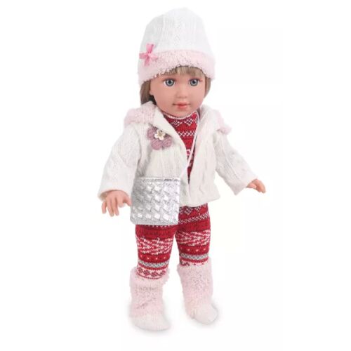 Модна кукла Eleonore 42 см с плетена екипировка и сребърна чанта