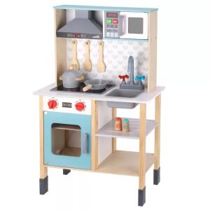 Tooky Toy: Fa konyha játékszett beépített mikróval