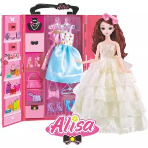 Játékbaba gardróbszekrénnyel - többféle