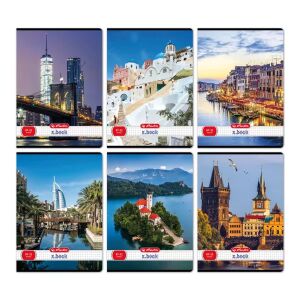 Caiet A4 cu pătrate cu modele de oraș - diverse feluri 143166705 - Herlitz Caiete