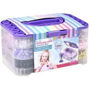 Súprava perličiek v úložnej krabičke - fialová 143167058 - Hračky na výrobu šperkov