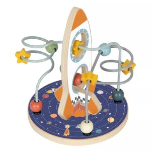 Tooky Toy: Kugelbahn Rakete aus Holz 143167402 - Babywalker und Entwicklungsspiele für Kleinkinder