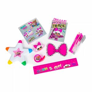 L.O.L. Surprise! Mini súprava písacích potrieb obsah, vrátane pravítka, pera, zvýrazňovača, nálepiek a poznámkového bloku - Papiernické súpravy