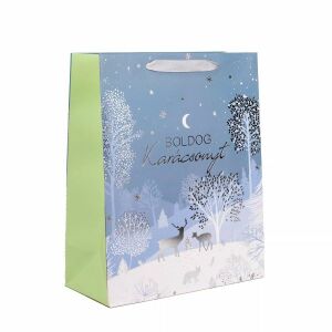 Ajándéktasak Boldog Karácsonyt Geschenktüte mit Winterszene - Iris