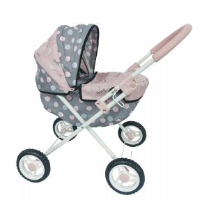 Bambolina: Wózek dziecięcy z osłoną - szary-różowy 143167452 - Wózek do gier