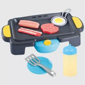 Playgo set za roštilj igračaka s kobasicama, slaninom, odreskom, jajetom i lopaticom - Set za igru dječje kuhinje