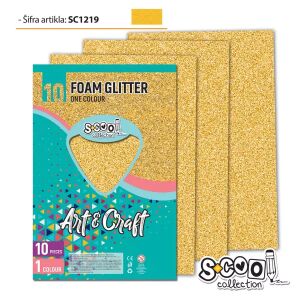Glitter Schaumstoff - A4, 10 Stück, Gold 143167564 - Deko-Gummi