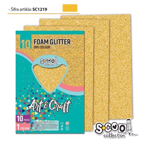 Glitter Schaumstoff - A4, 10 Stück, Gold 143167564