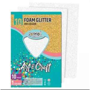 Glitteres dekorgumi - A4-es, 10 db-os, fehér