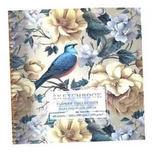 Caiet de schițe cu flori galbene - 20 x 20 cm, 40 file 143167596 - Caiete