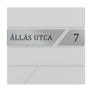 Gravírozott névtábla, postaláda felirat, antracit, ezüst, 1 soros, modern postaládával kérhető