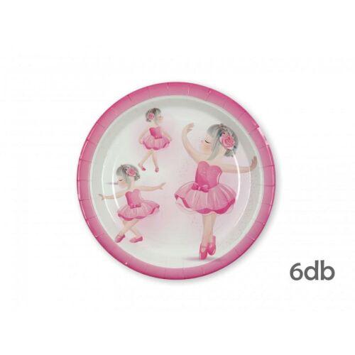Papírtányér balerina rózsaszín 6db 22cm 143173974