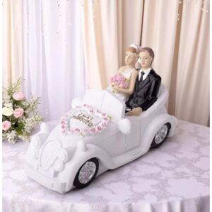Polirezin autó esküvői párral 10,2x6 cm 143173977 - Ajándékötlet esküvőre