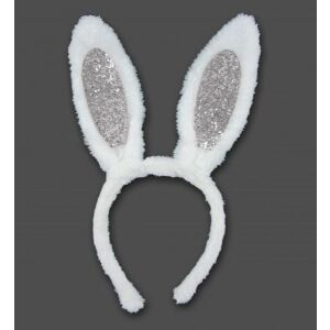 Fejdísz nyuszifül ezüst fehér plüss 143174053 - Fejpánt