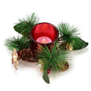 SANTA LILA Elegáns üvegbúra LED gyertyával 143174219 - Mécsestartó