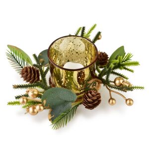 SANTA LILA Üvegvázás LED gyertyatartó 7x8 cm