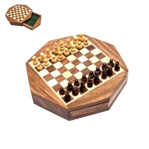Mágneses sakk nyolcszögletű dobozban - G236