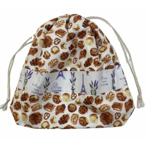 MK Bea Nagy cipós zsák – pékárus mintával, levendulás Paris díszítéssel 143178360 - Bevásárlóháló, rendező táska