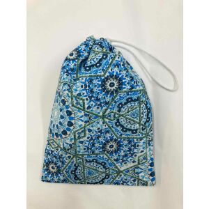 MK Bea Uzsonnás zsák – kék mozaikos mintával