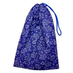 MK Bea Uzsonnás zsák – kék alapon fehér virágmintás