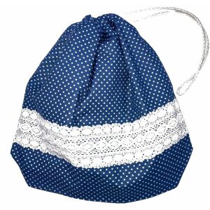 MK Bea Kis cipószsák – kék pöttyös csipkebetéttel 143178364 - Bevásárlóháló, rendező táska