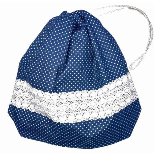 MK Bea Kis cipószsák – kék pöttyös csipkebetéttel 143178364