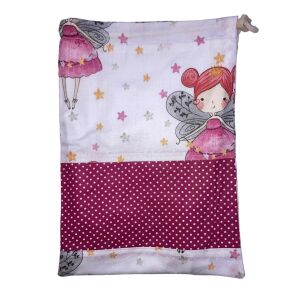 MK Bea Uzsonnás zsák – tündéres mintás, pöttyös betéttel, PUL béléssel 143178403 - Uzsonnás táska