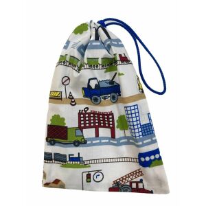 MK Bea Uzsonnás zsák – autós mintás, pamutból