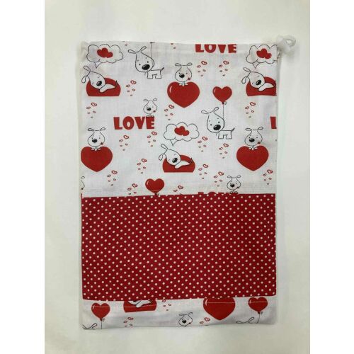 MK Bea Uzsonnás zsák – piros szíves kutyás mintával 143178423