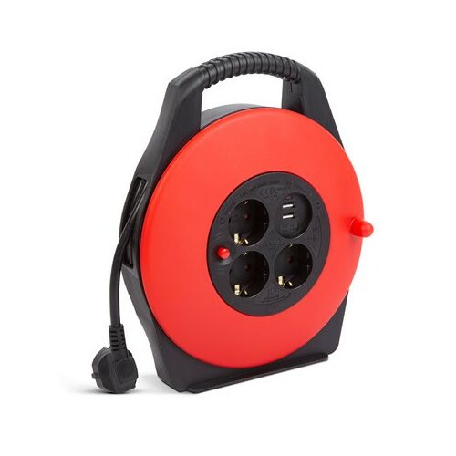 Delight KÁBELDOB 10 M KÁBELLEL, 2X USB, 3 X 230V, 3X1,5 MM2, IP20 20239