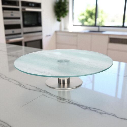 Lazy Susan forgatható tortatál, 30 cm átmérőjű, átlátszó üveg
