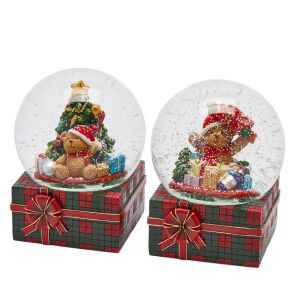 Havazógömb zenélő macis 20x15cm 2 féle/db 143185381 - Hógömb