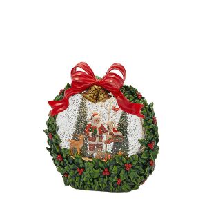 Havazógömb mikulásos zenélő Led 21x20x9cm 143185389 - Hógömb