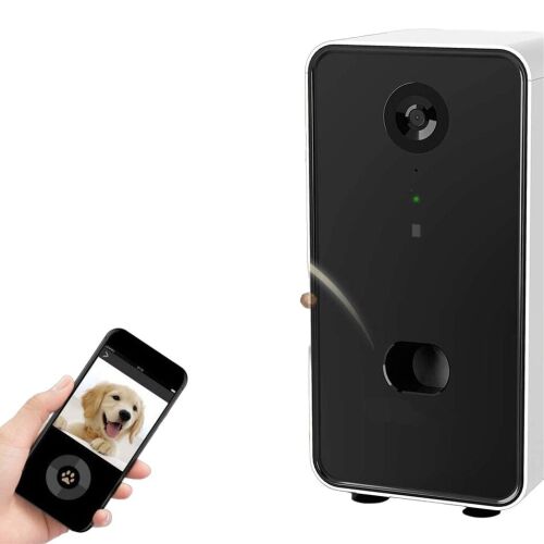 Cameră cu distribuitor de tratare pentru animale de companie 1080P cu unghi larg pentru câini/pisici