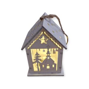 Jewa ledes karácsonyi házikó 7x7x9,5cm 6db