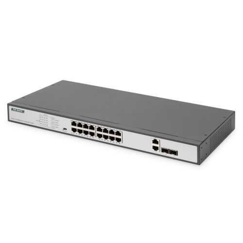 Digitus DN-95342-1 hálózati kapcsoló Beállítást nem igénylő (unmanaged) Fast Ethernet (10/100) 1U Fekete, Ezüst